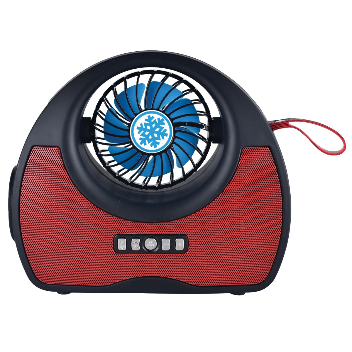 Portable Bluetooth Recharge Fm Radio + Solar Panel + Flashlight + Fan | Red