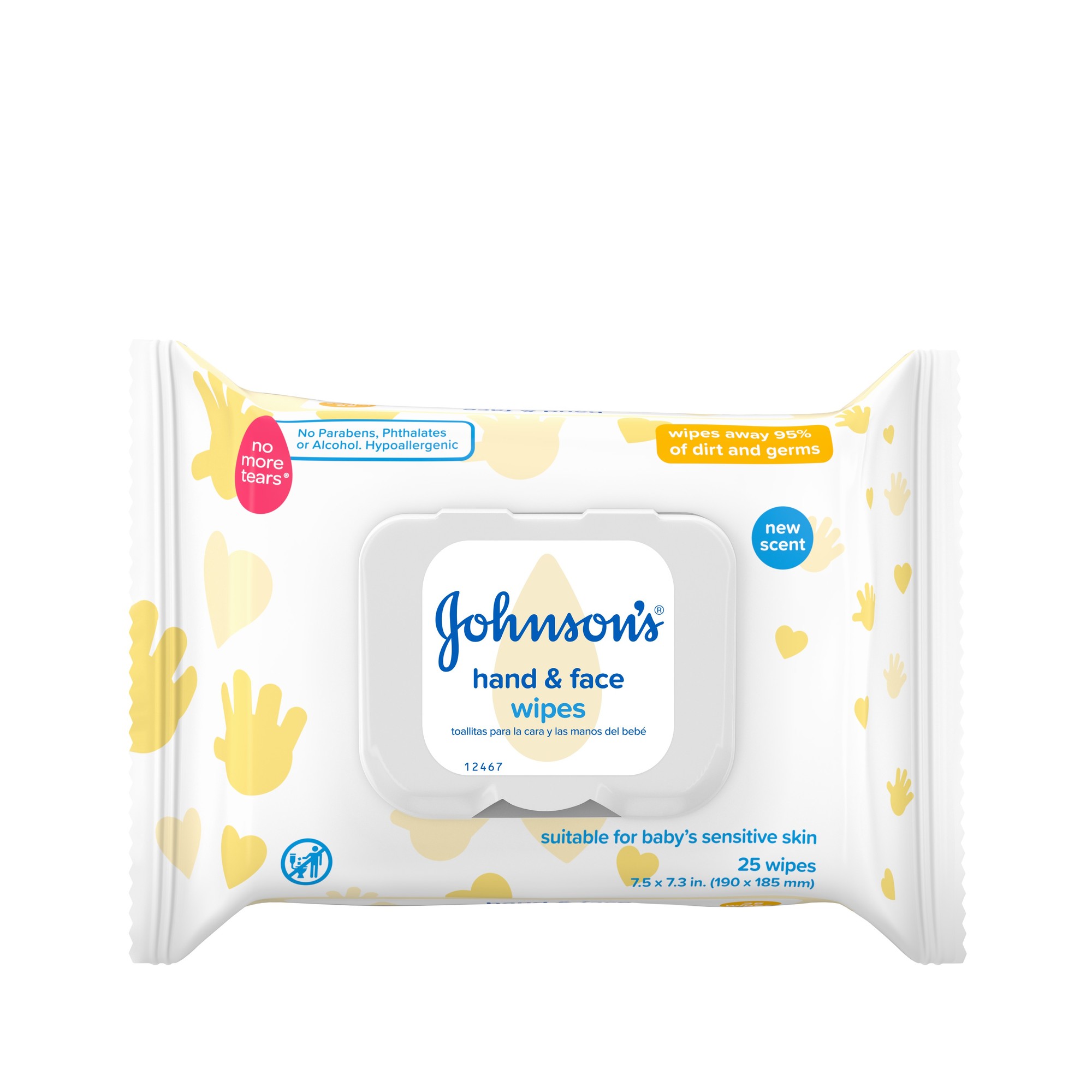 JOHNSONS HAND&FACE WIPES 25'S