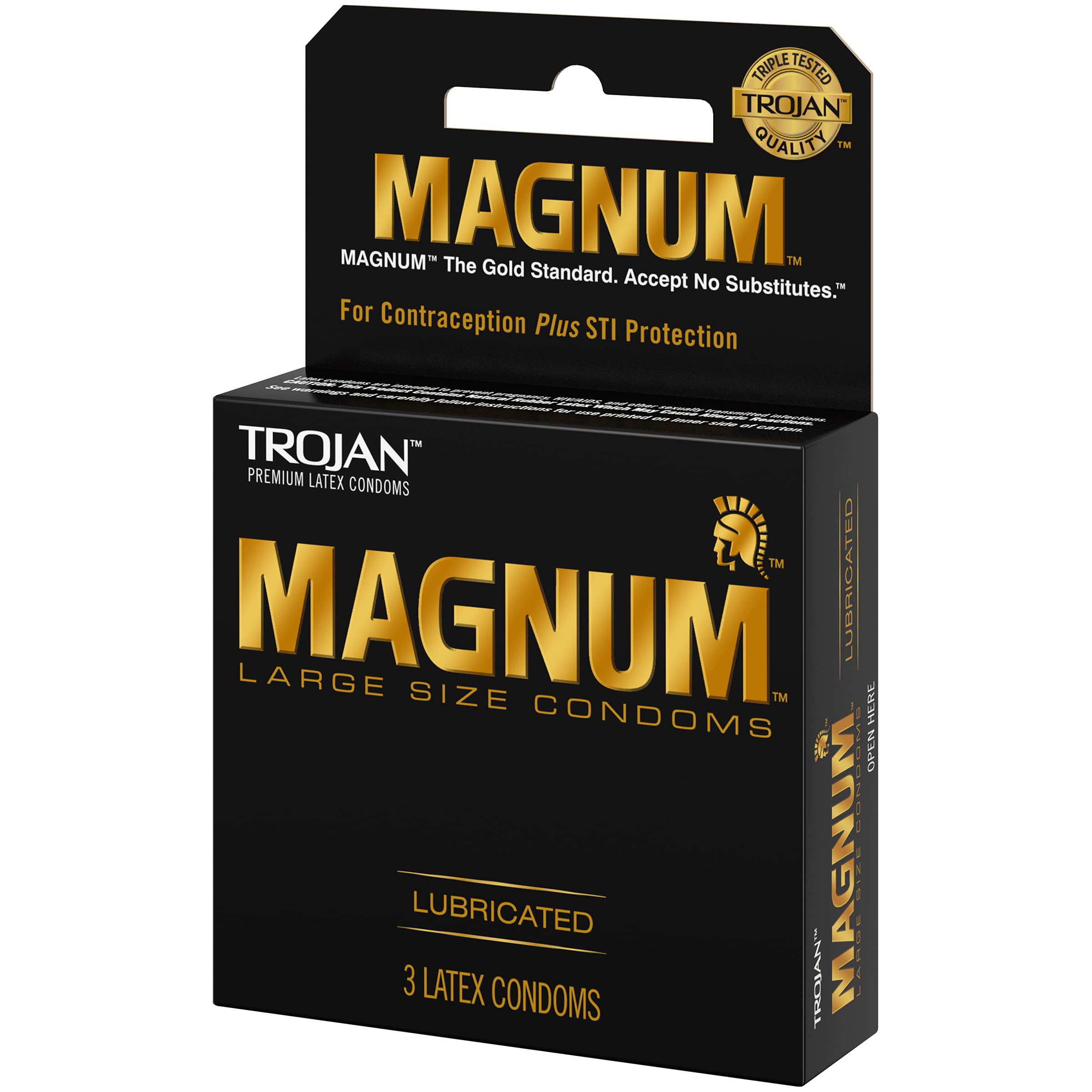TROJAN MAGNUM LUBICATED 3CT