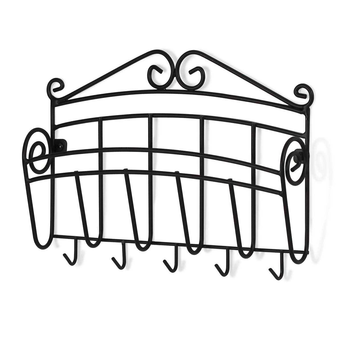 WALL MOUNT LETTER HOLDER&KEY BLK