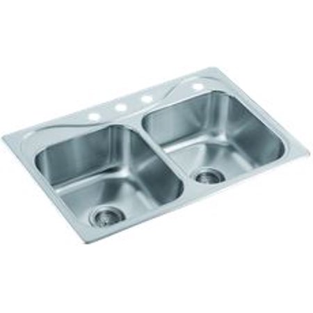 STERLING KITCKEN SINK SS DBL 8IN
