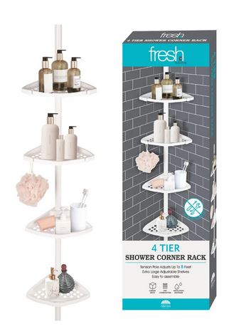 SHOWER CADDY 4 TIER CORNER WHT