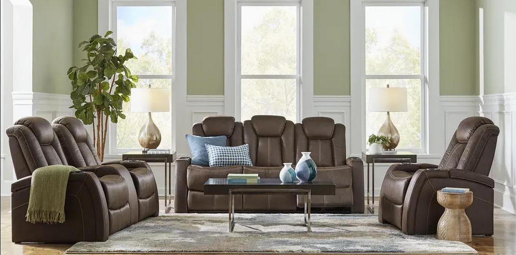 CRESTL PWR RECLINER LOVESEAT BRN