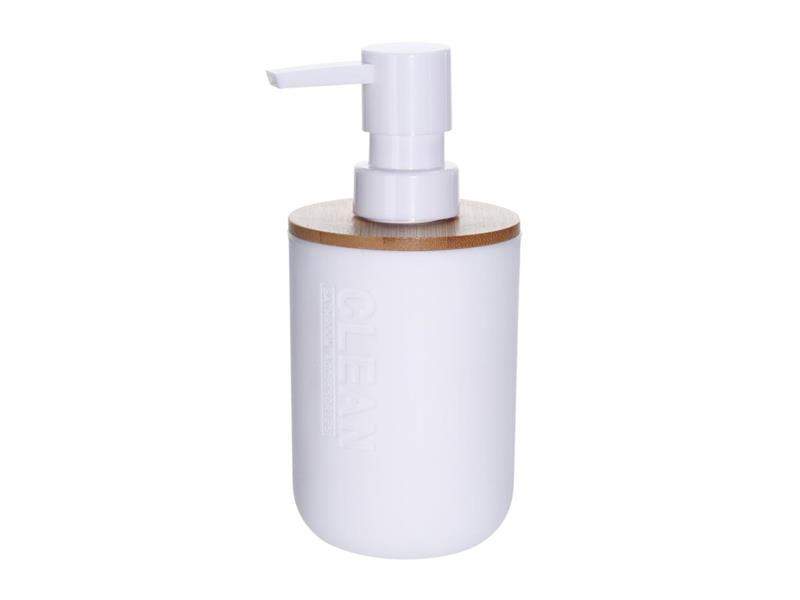 SOAP DISPENSER WHITE PS BAMBOO