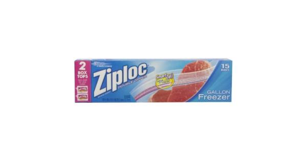 Ziploc 00389 Freezer Bag, 1 gal Capacity, 14 Pack