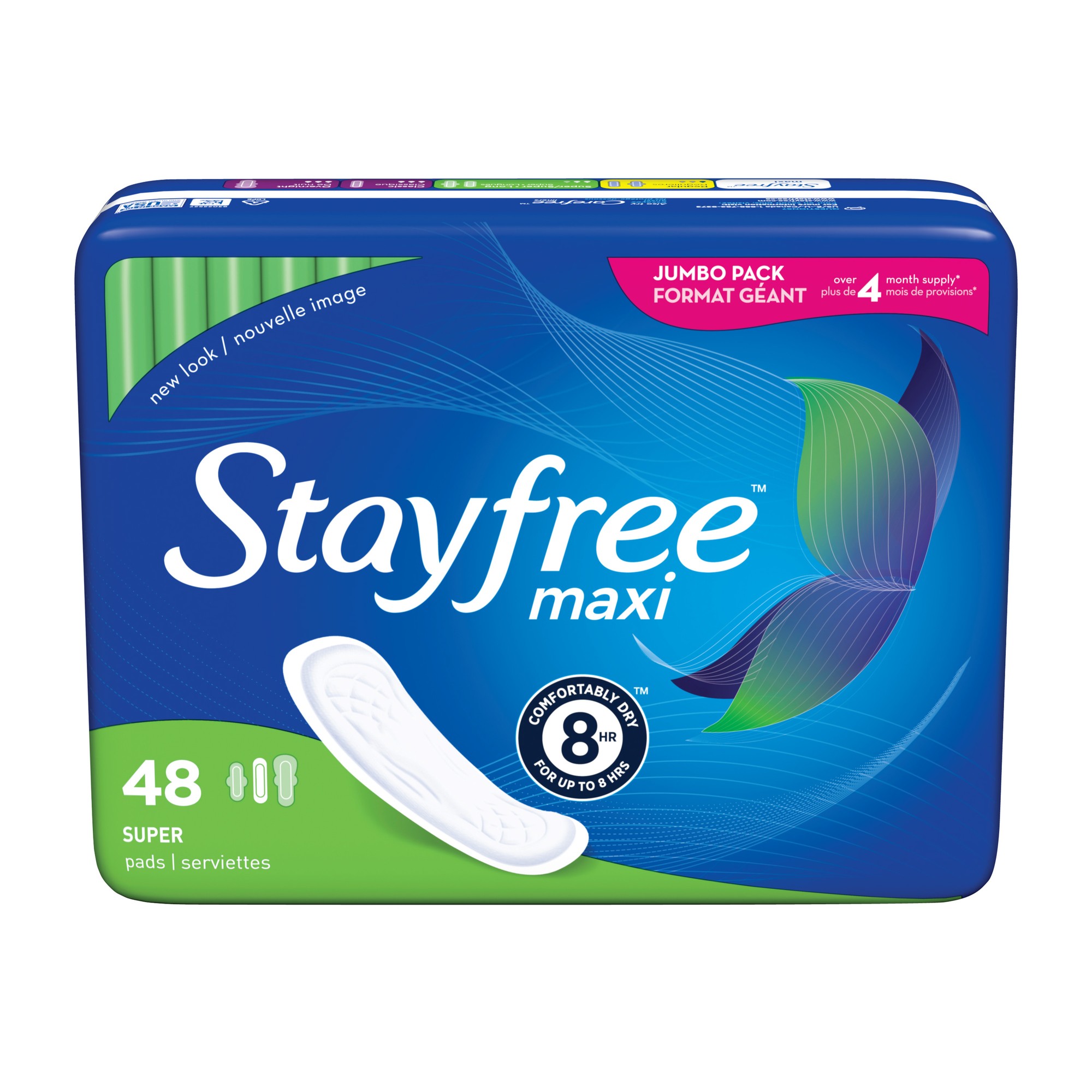 STAYFREE MAXI PADS SUPER 48CT