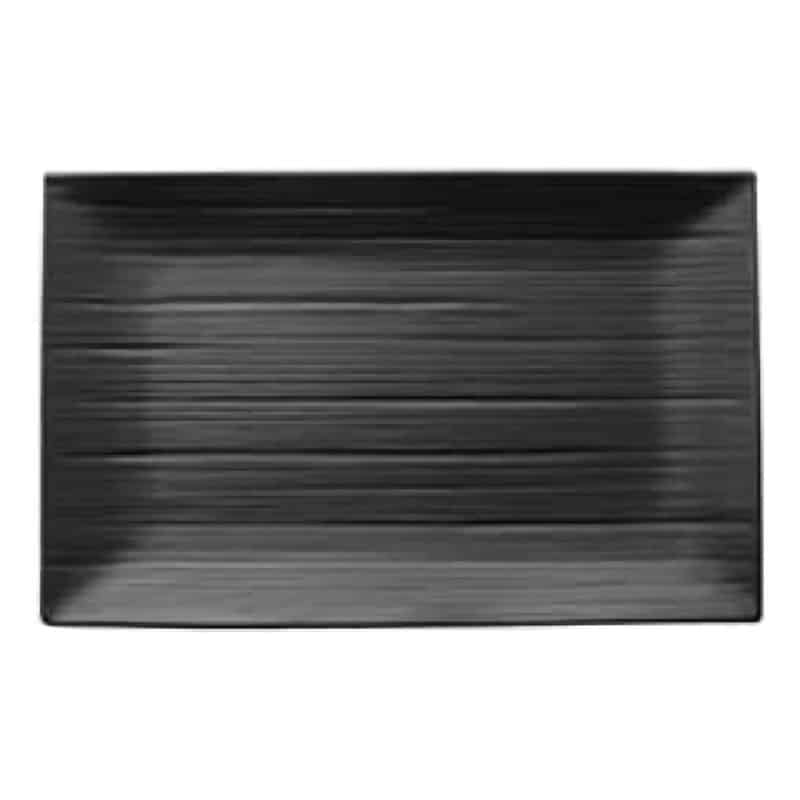 RECT BLK SATIN MELAMINE 8-1/4