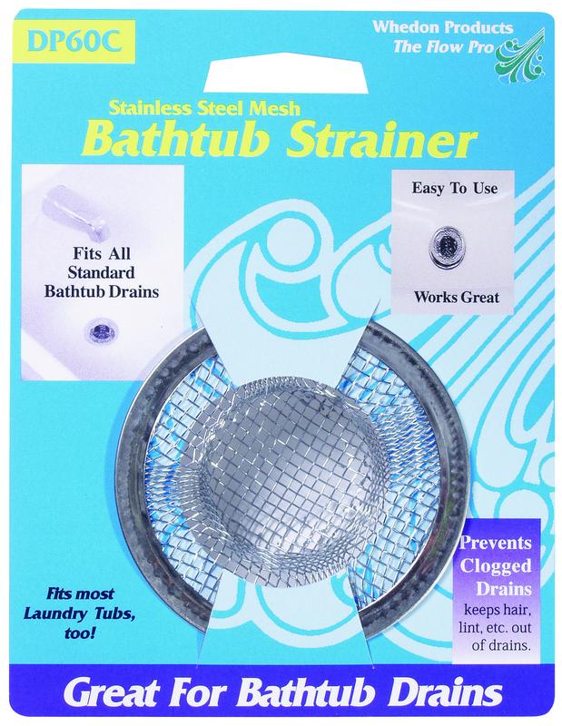 Whedon DP60C Bathtub Strainer with Ring, Stainless Steel