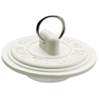 Plumb Pak PP820-2 Drain Stopper, Rubber, White, For 1-1/2 in Sink