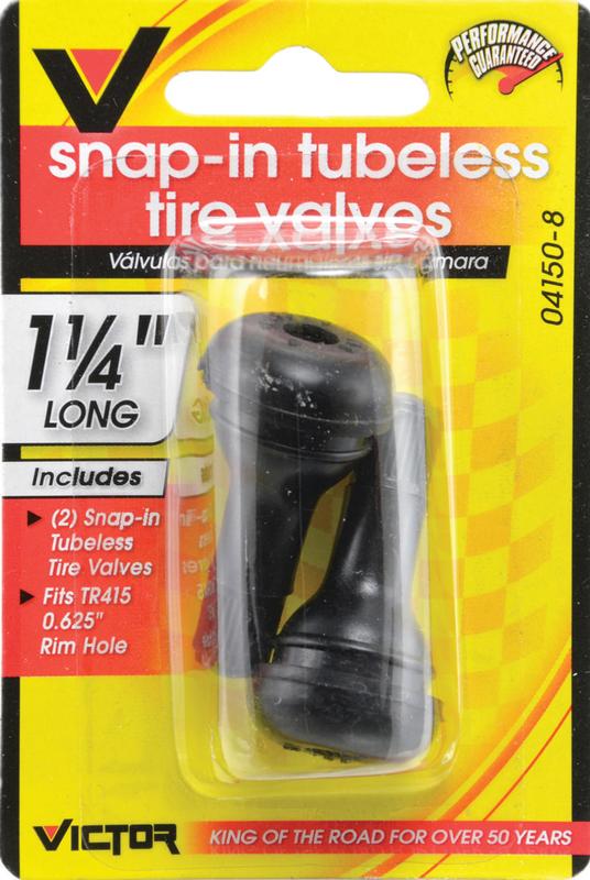 Victor Automotive 22-5-04150-8 Snap-In Tire Valve, 1-1/4 in L, Rubber