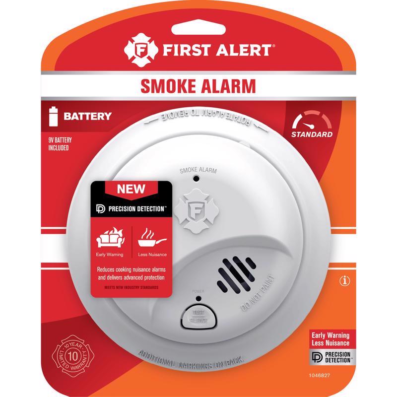 SMOKE ALARM DC 9V W/SENSOR WHT