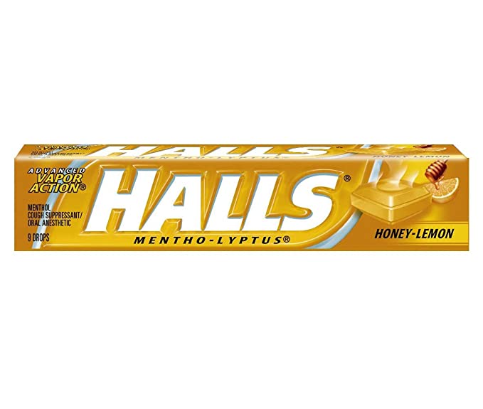 HALLS 9PC STICK HONEY LEMON 20CT