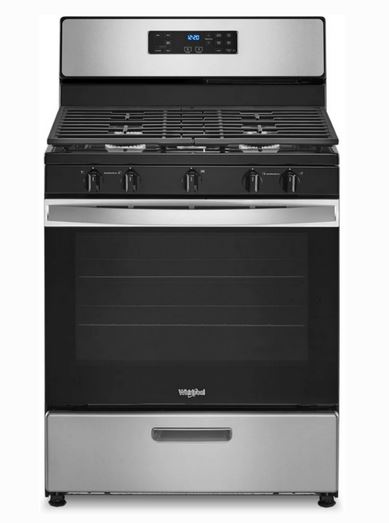 WHIRLPOOL 5B GAS STOVE SS 30"