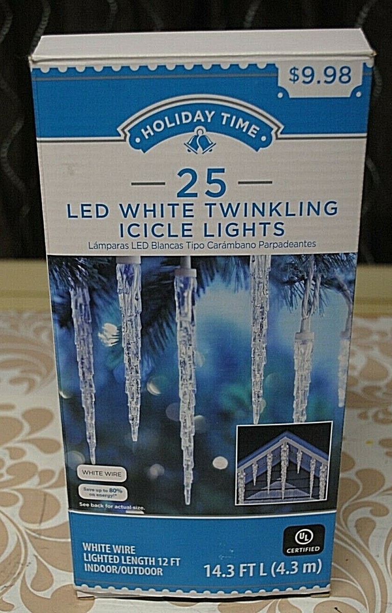 TWINKLING LED ICICLE LIGHTS 25CT