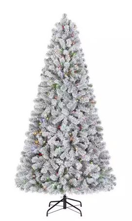 6.5FT PRELIT FLOCKED XMAS TREE