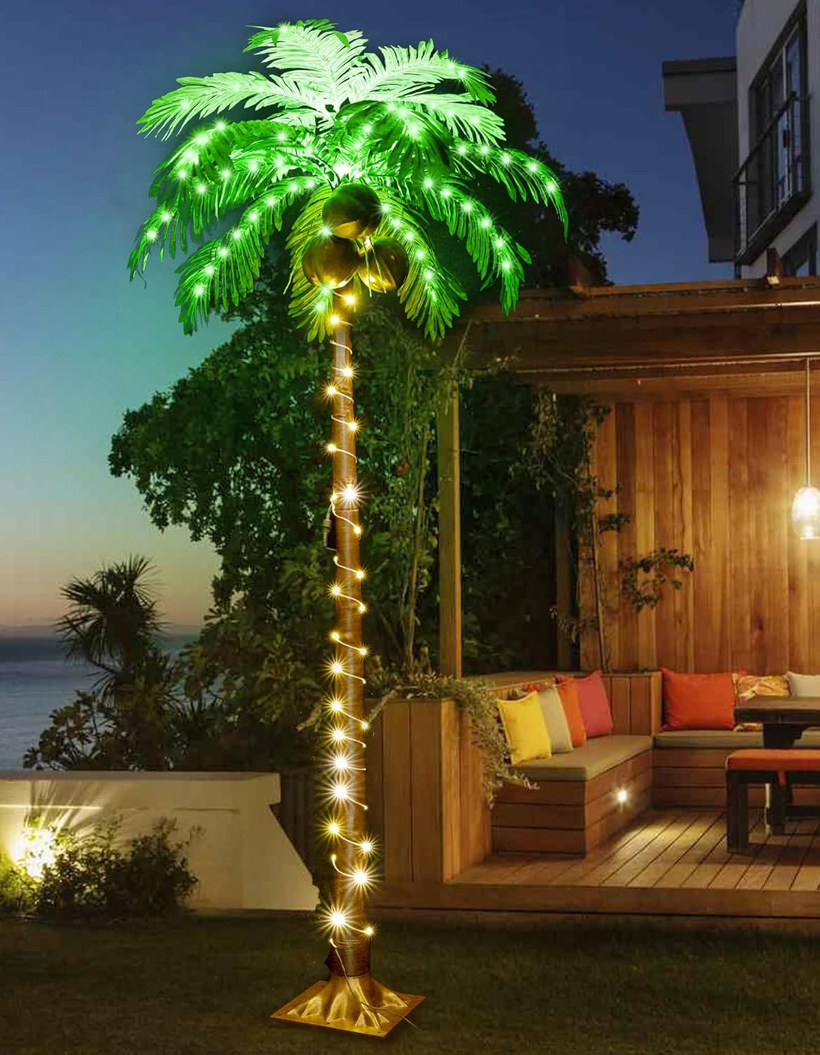 6FT COASTAL LED PALM SINGL TREE