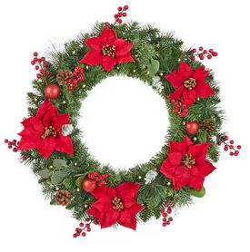 30"PRELIT BERRY BLIS XMAS WREATH