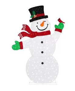 8FT GIANT-SIZED LED SNOWMAN DECO