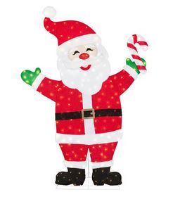 8FT GIANT SANTA W/CANDY CANE