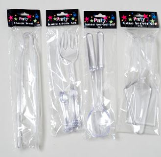 SERVING UNTENSILS CLEAR PLST 2PC