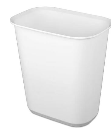 STERILITE WASTEBASKET WHT 5.5GAL