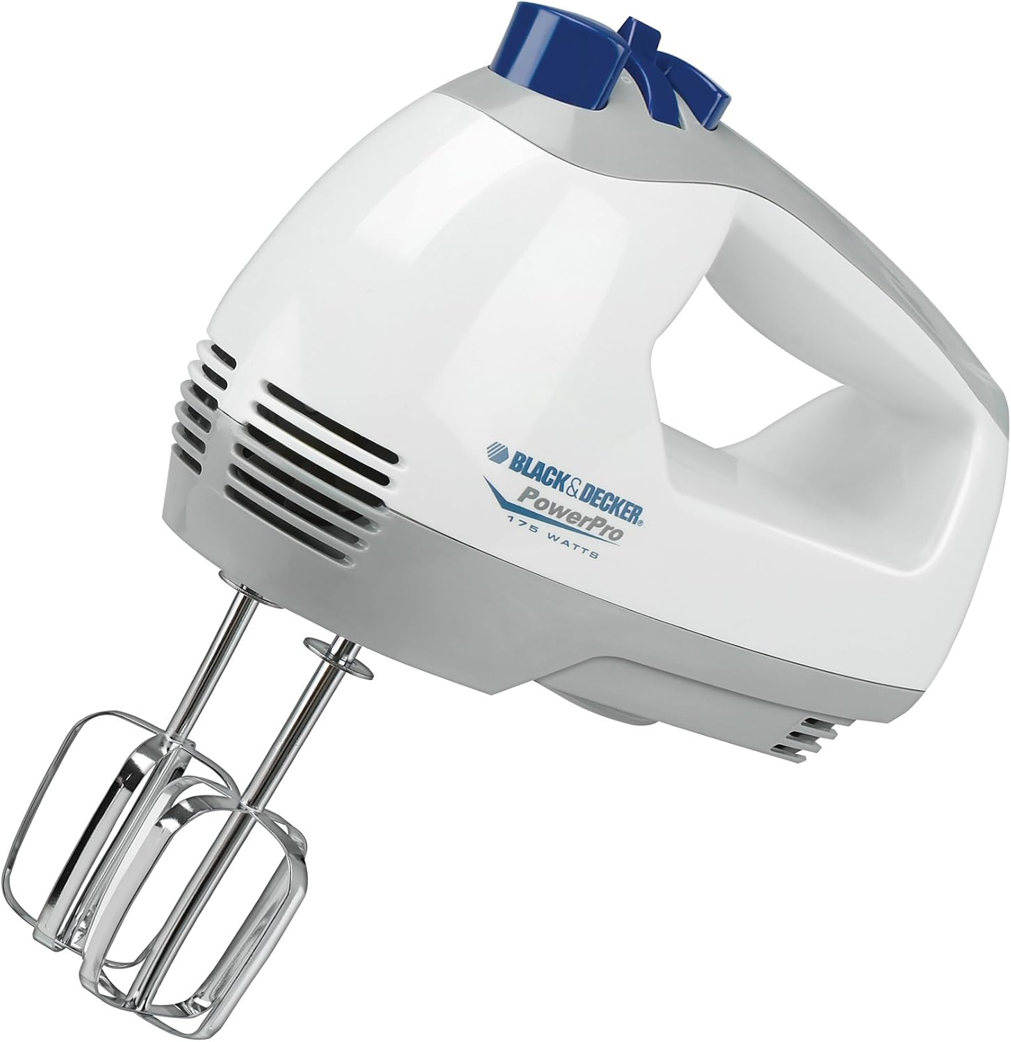 Black+Decker MX1500W Hand Mixer, 120 V, 5-Speed, Gray/White
