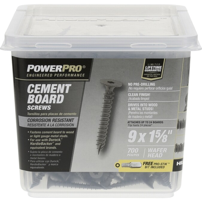 CEMENT BOARD SCREW LG PP 9X1 5/8