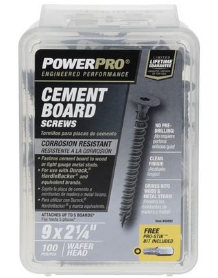CEMENT BOARD SCREW SM PP 9X2 1/4