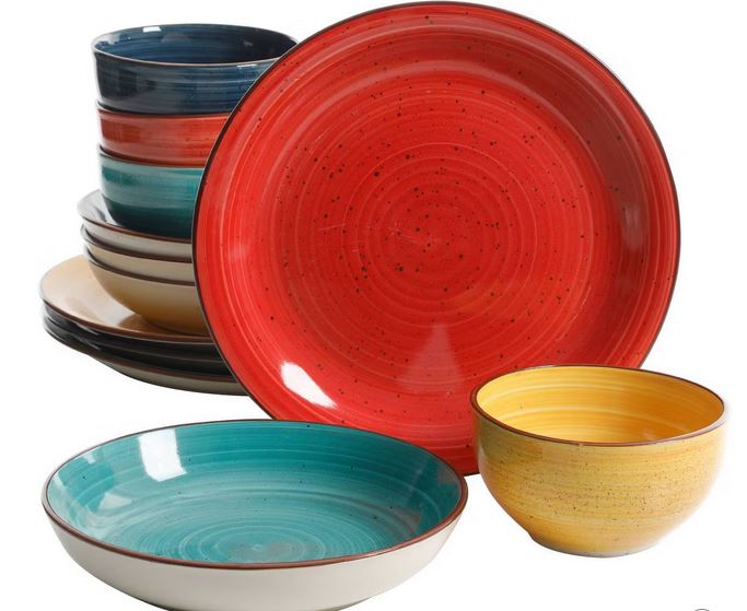 Gibson Home 12pc Stoneware Speckle Mix and Match Dinnerware