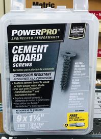CEMENT BOARD SCREW SM PP 9X1 1/4