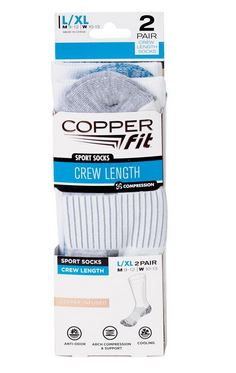 CREW SOCKS WHT L/XL