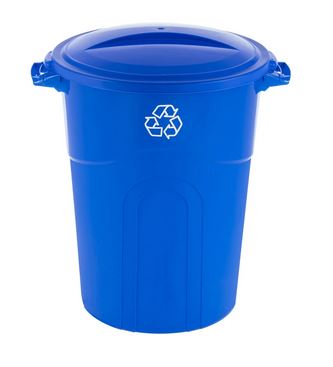 TRASH CAN BLUE 32GAL