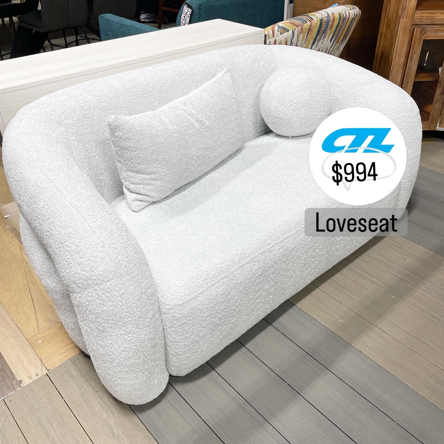 SORBETTO LIGHT GRAY LOVESEAT