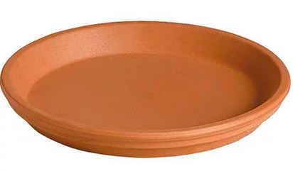 PLANTER W/SAUCER EARTH YELL 12"