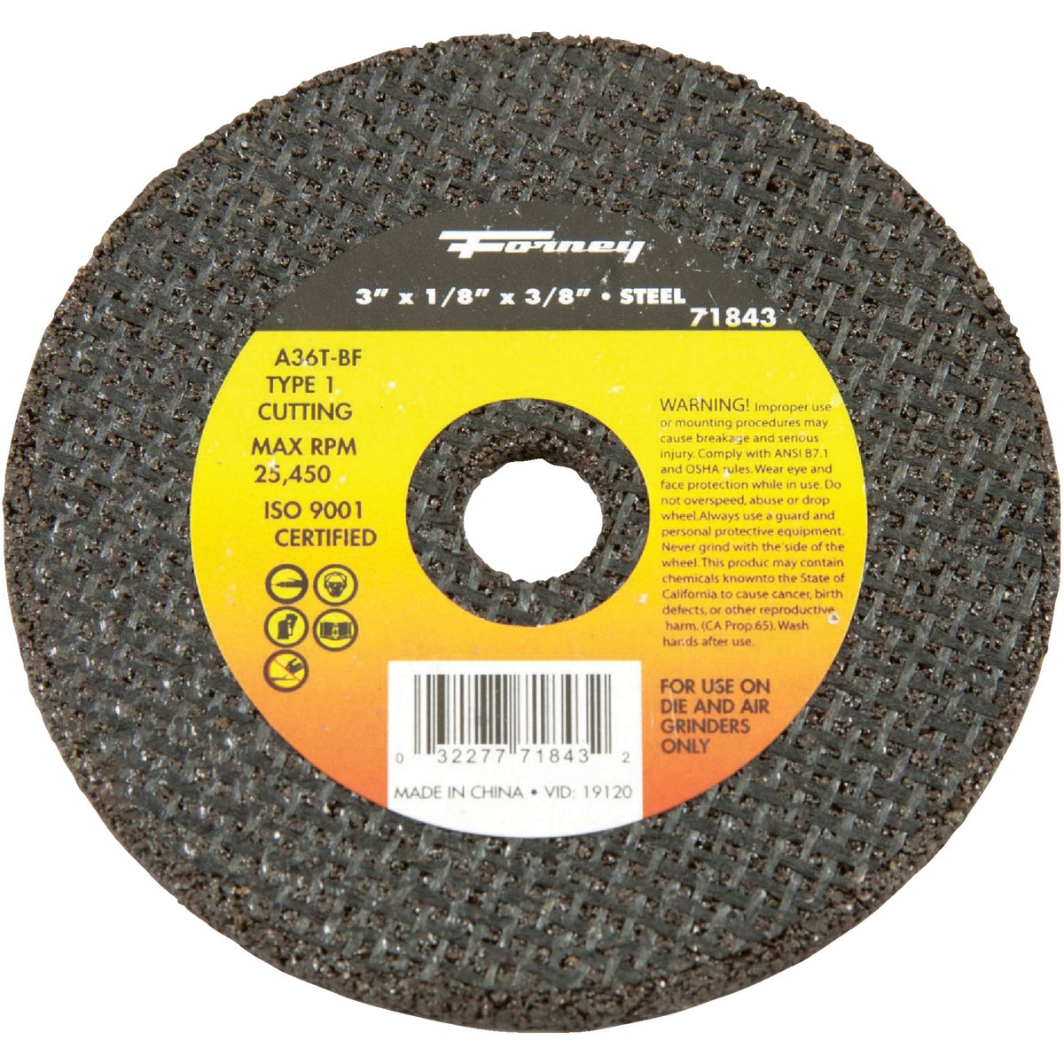 WHEEL CUTOFF MTL 3X1/8X3/8IN