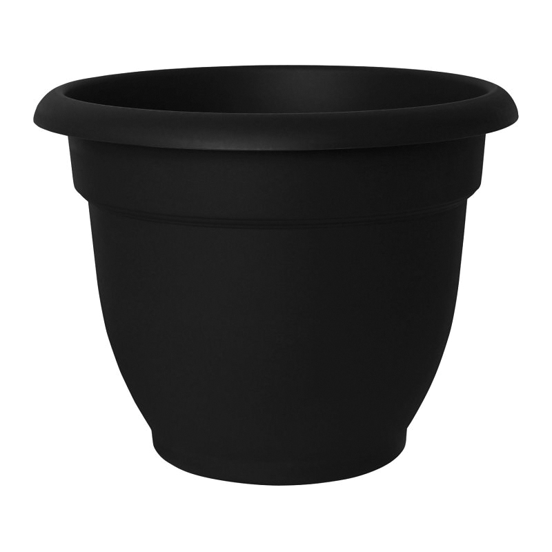 PLANTER ARIANA PLASTIC BLK 16"