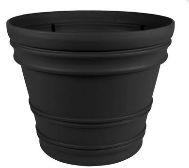 PLANTER ROLLED RIM BLACK 22"