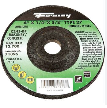 WHEEL GRIND MASONRY TYPE27 4IN