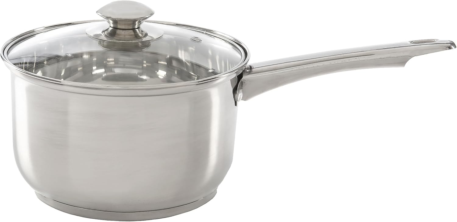 ECO 3qt PI SS SAUCEPAN W/GLSS LD
