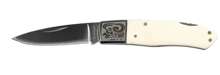POCKET KNIFE BOVINE DECO WH/BN