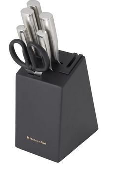 KA 7PC SS KNIVES BLOCK SET BLACK