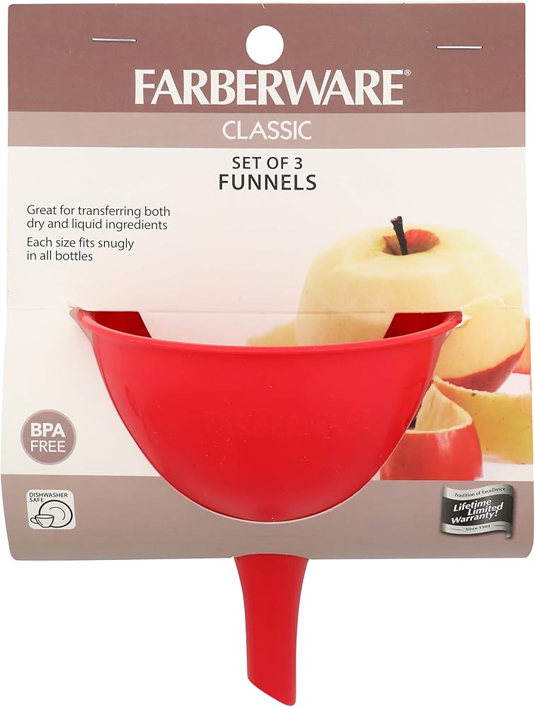 FABERWARE FUNNEL 3PC  RED