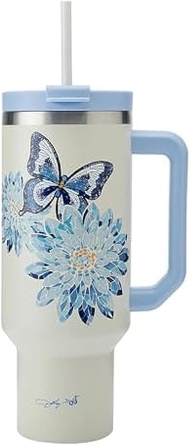 DOLLY 40oz TUMBLER W HANDLE BLU