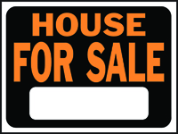 HY-KO Hy-Glo 3004 Identification Sign, House For Sale, Fluorescent Orange
