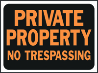 HY-KO Hy-Glo 3025 Identification Sign, Rectangular, PRIVATE PROPERTY NO