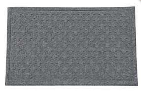 RUBBER DOORMAT CHARCOL 18X30IN