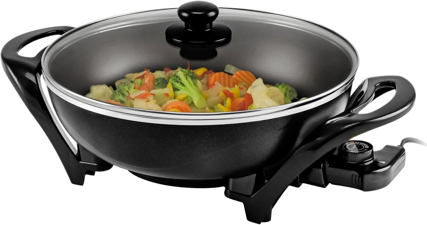 Ovente Electric Nonstick Skillet | Black | 13"