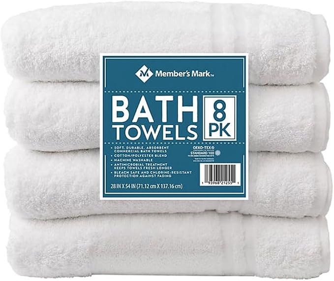 BATH MAT TOWEL WHITE 8PK MM