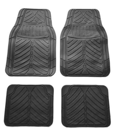 Motor Trend MT-921-BK FlexTough Tortoise - Heavy Duty Rubber Floor Mats for