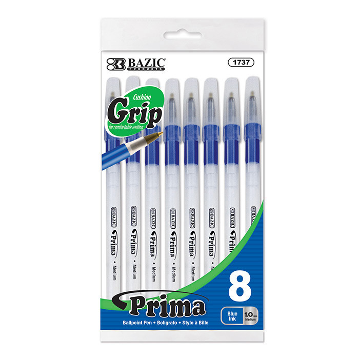 BAZIC PRIMA BLU STICK PEN 8pk